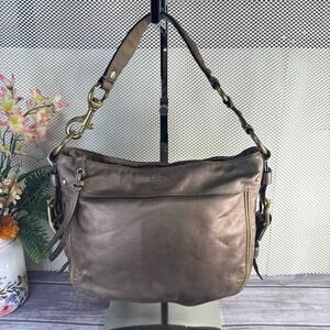 Vintage Coach Zoe Hobo Shoulder Bag Leather Bronze Brown 12671